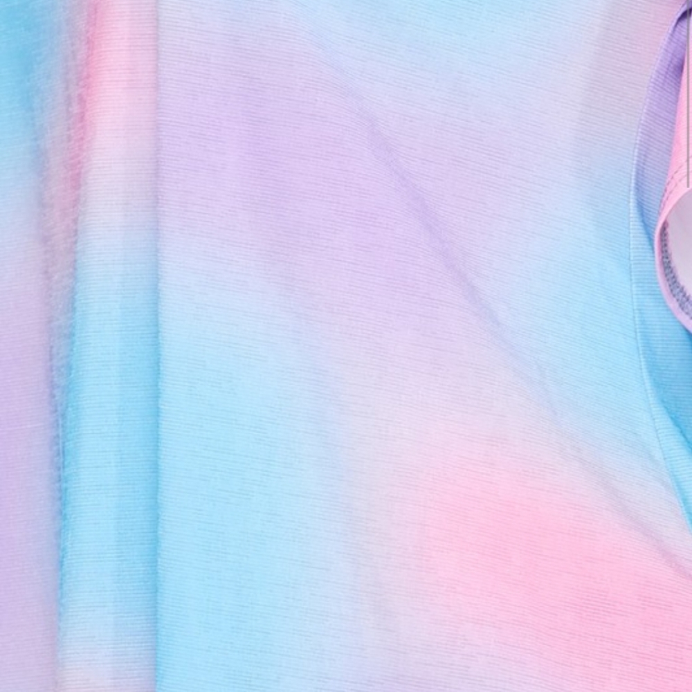 Pastel Tie Dye Flutter Sleeve Loose Fit Tunic Top - Picture 4 of 4